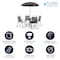 Flash Furniture Round Patio Table Set And Umbrella, 6 pcs., 31-1/4"; 21-1/4" X Clear GM-202012-BK-GG - alternate 2